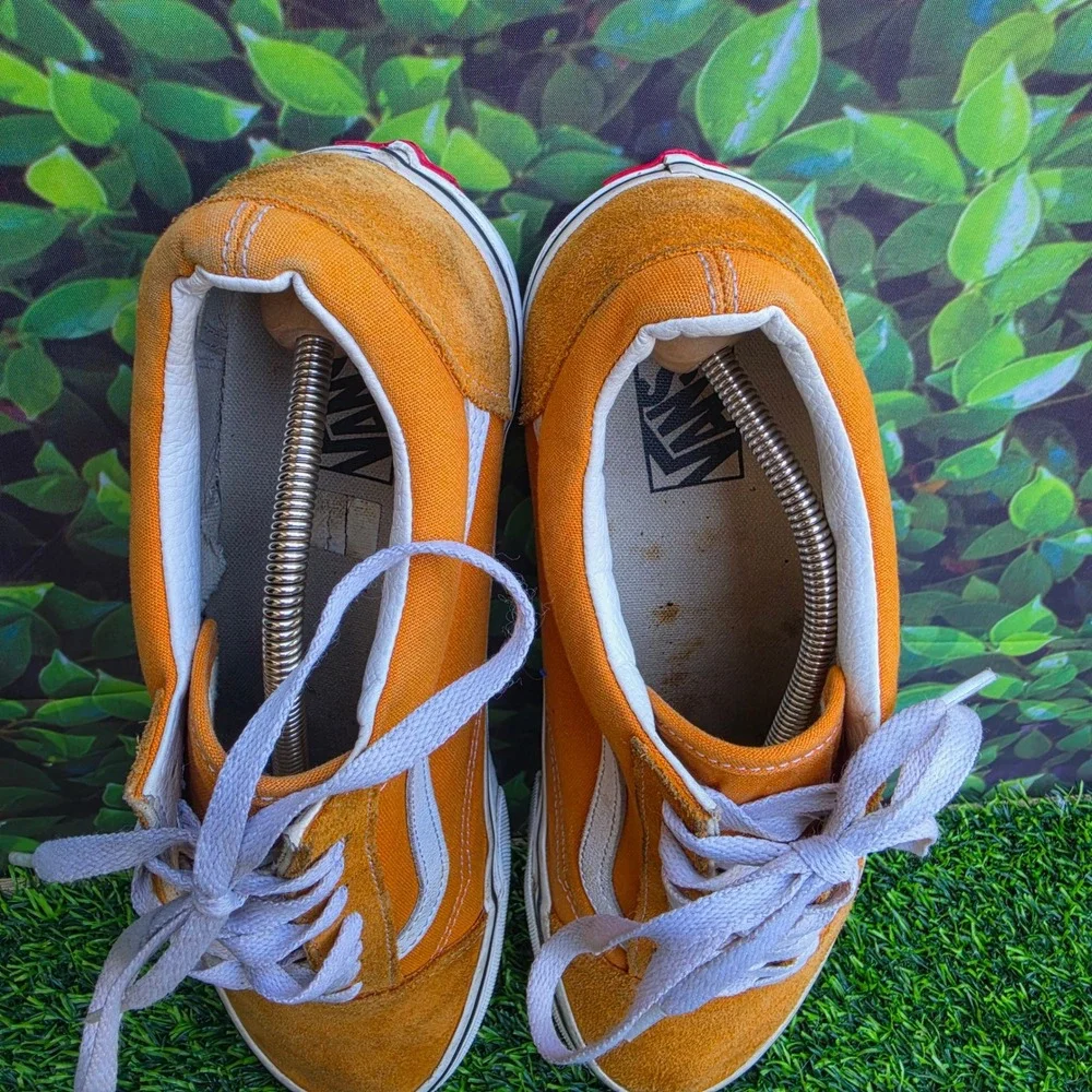 Vans Old Skool Orange Suede Canvas Skate Shoes Mens 12 Low Top Sneakers 508731